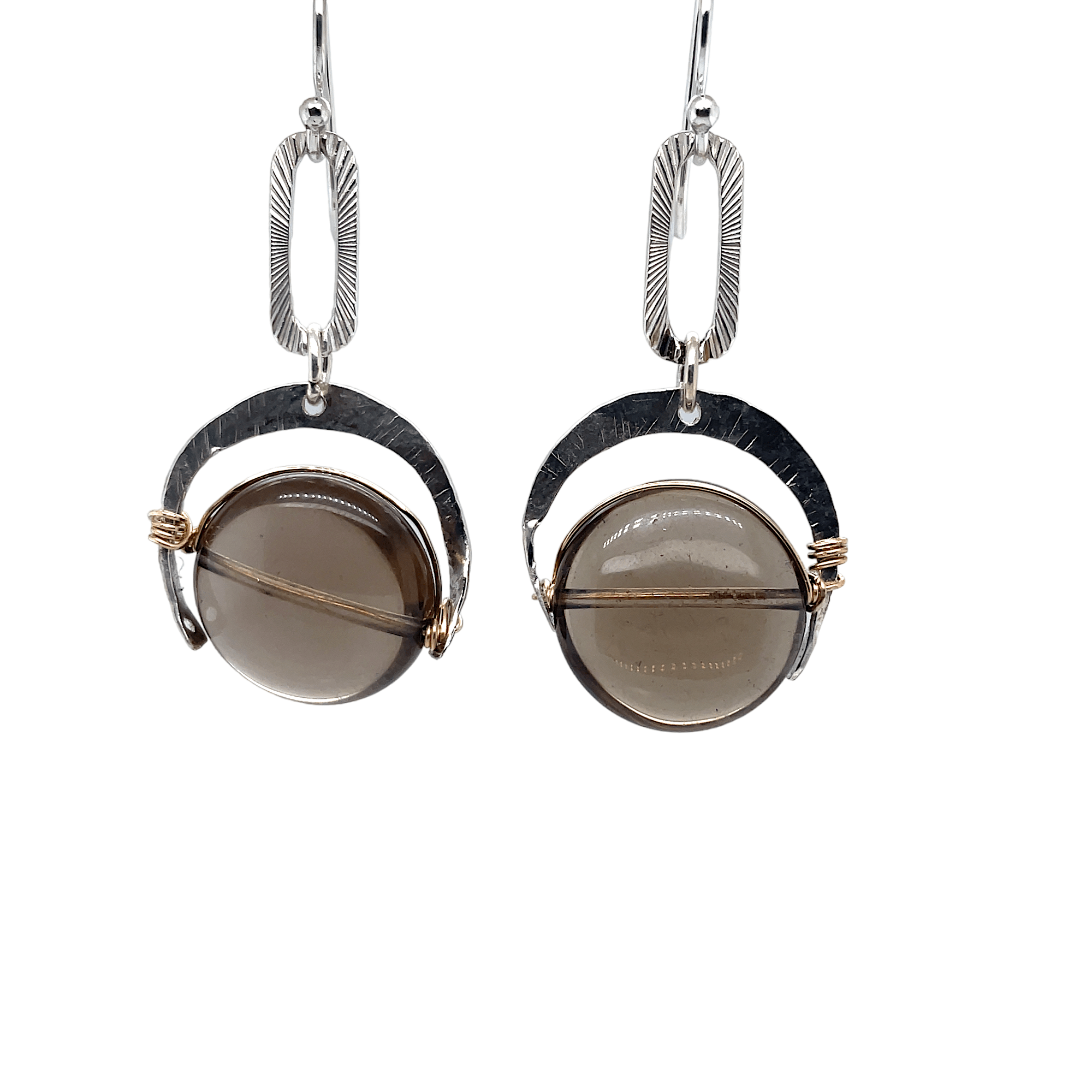 Minimal Smokey Quartz Earrings E82509 - Art by any Means Jewelryproduct_