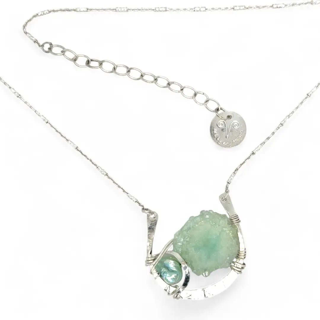 Mint Druzy Quartz Necklace 84038N - Art by any Means Jewelryproduct_