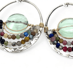 Mixed Gemstone Hoop Earrings E83171 - Art by any Means Jewelryproduct_
