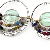 Mixed Gemstone Hoop Earrings E83171 - Art by any Means Jewelryproduct_
