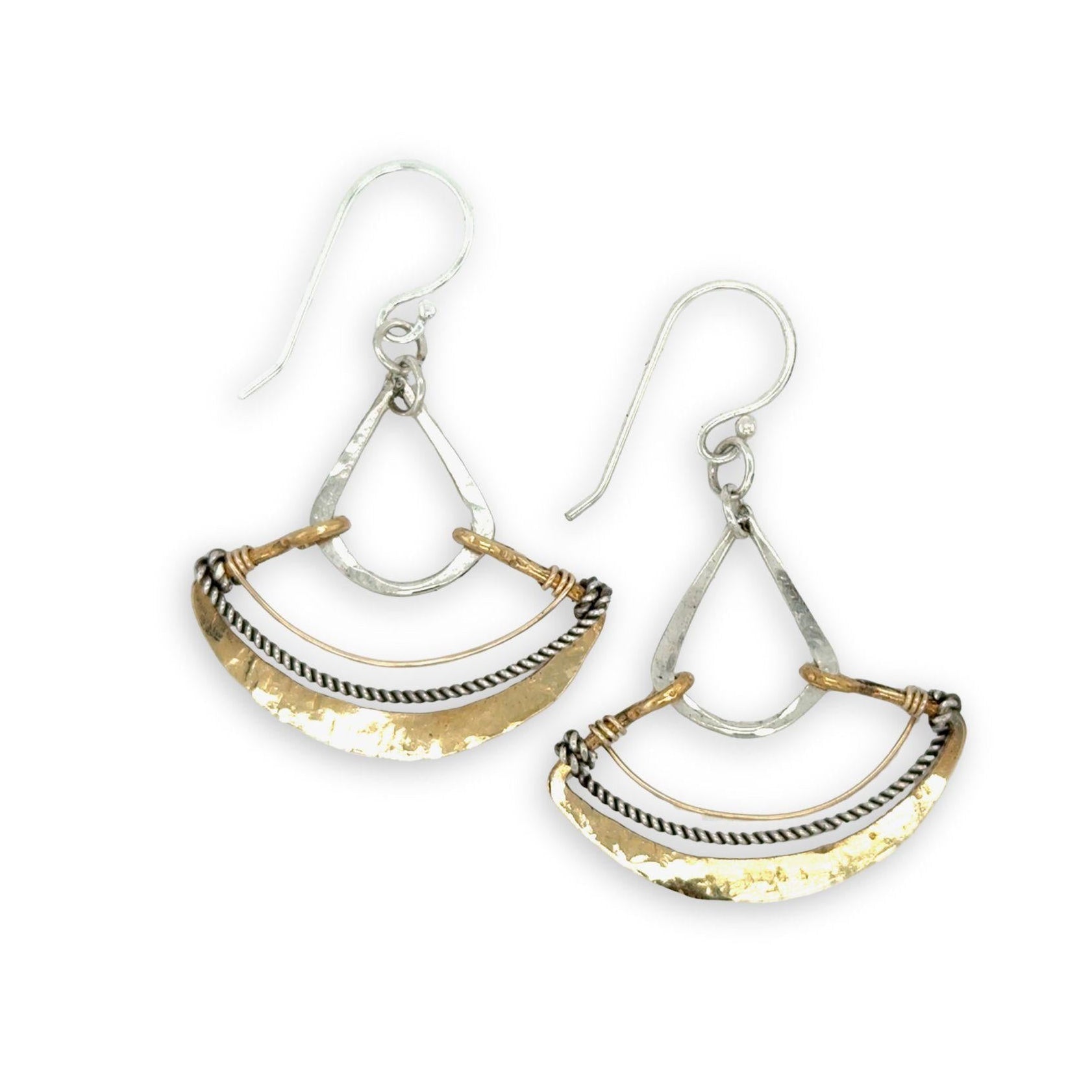 Mixed Metal Fan Earrings E84827 - Art by any Means Jewelryproduct_