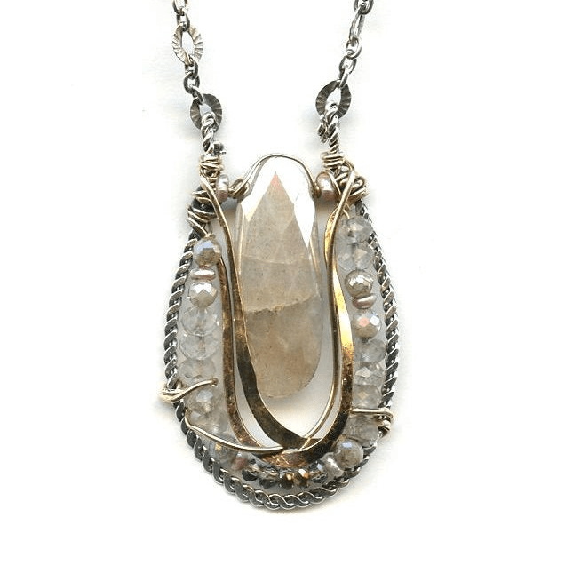 Moonstone Basket Necklace - Art by any Means Jewelryproduct_
