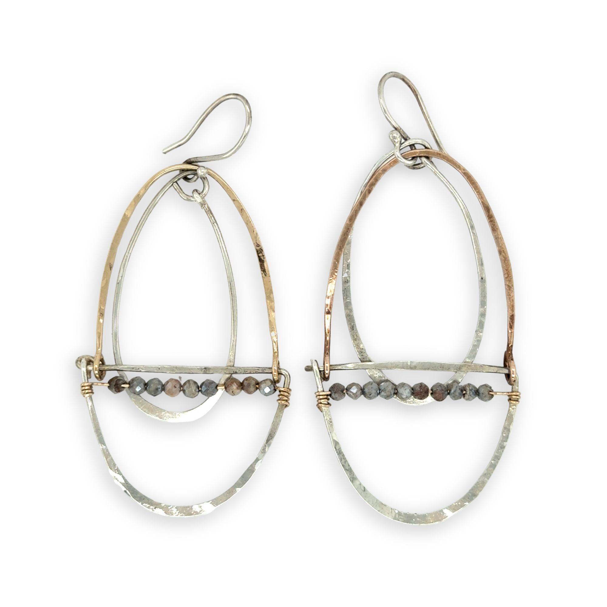 Moonstone Moon Phase Earrings - Art by any Means Jewelryproduct_