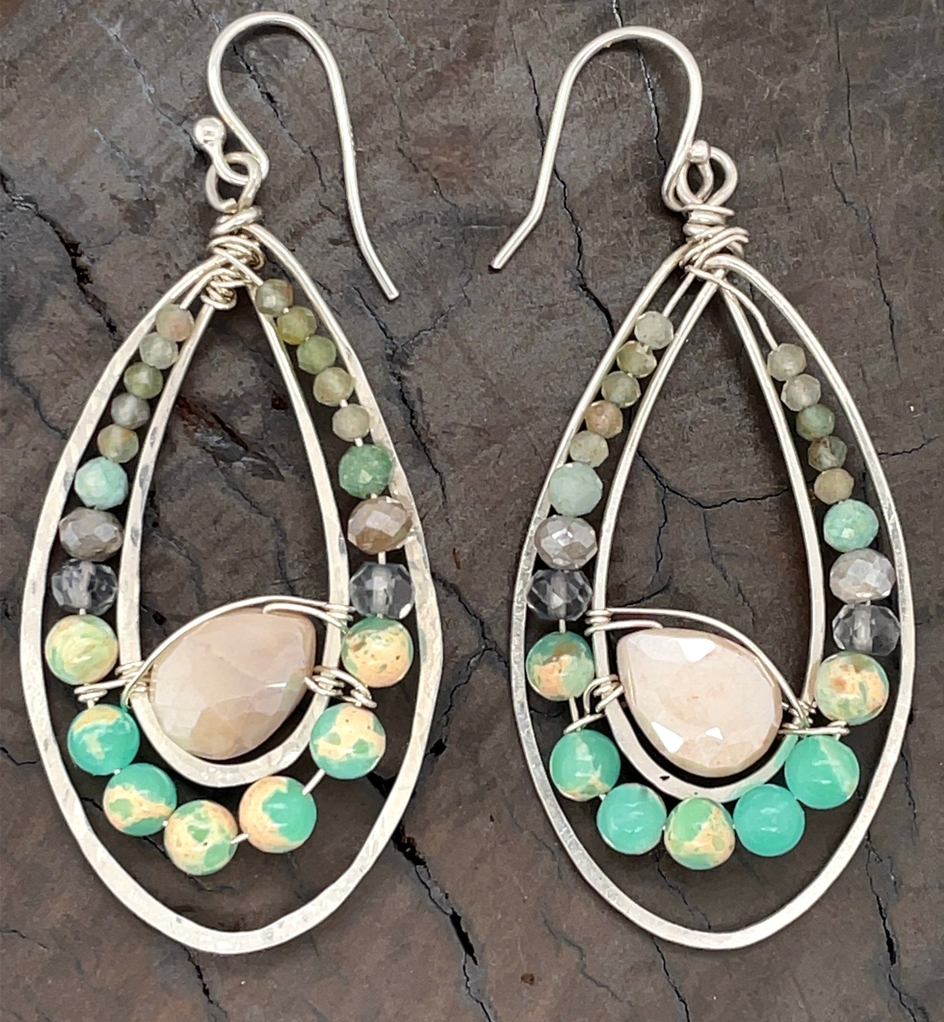 Morning Frost Moonstone Earrings - Art by any Means Jewelryproduct_