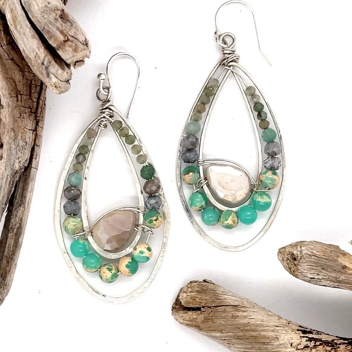 Morning Frost Moonstone Earrings - Art by any Means Jewelryproduct_