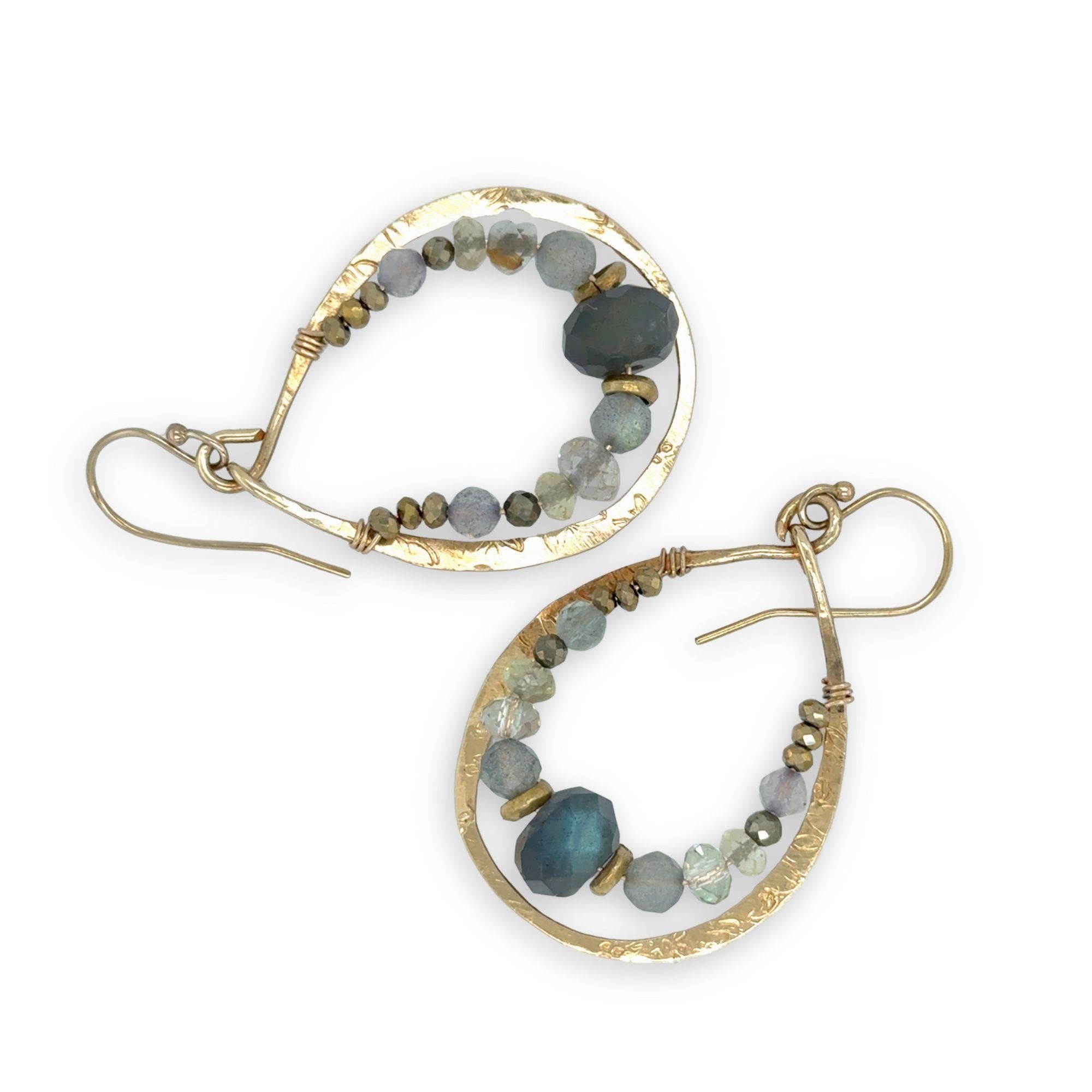 Morning Light Labradorite Hoop Earrings - Art by any Means Jewelryproduct_