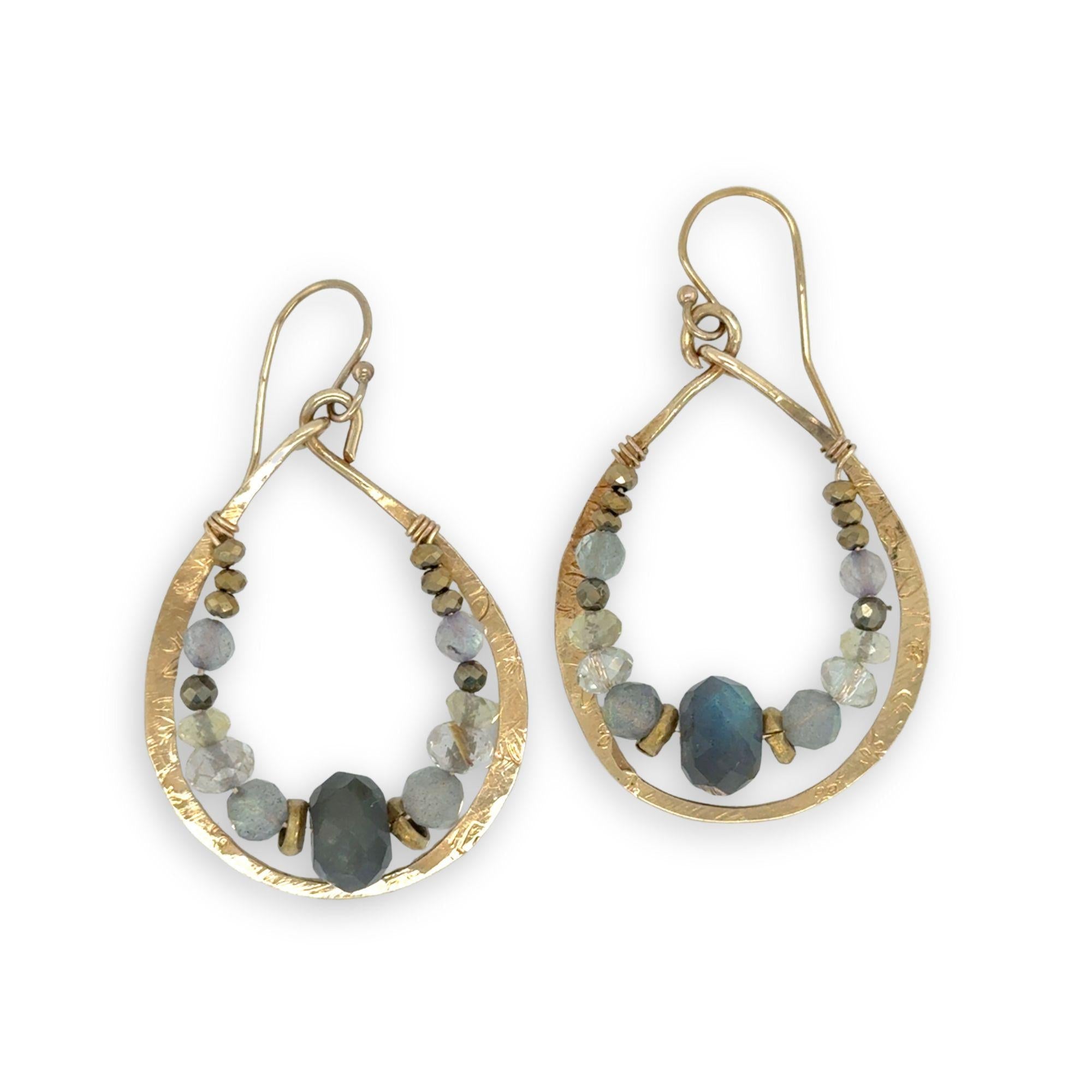 Morning Light Labradorite Hoop Earrings - Art by any Means Jewelryproduct_