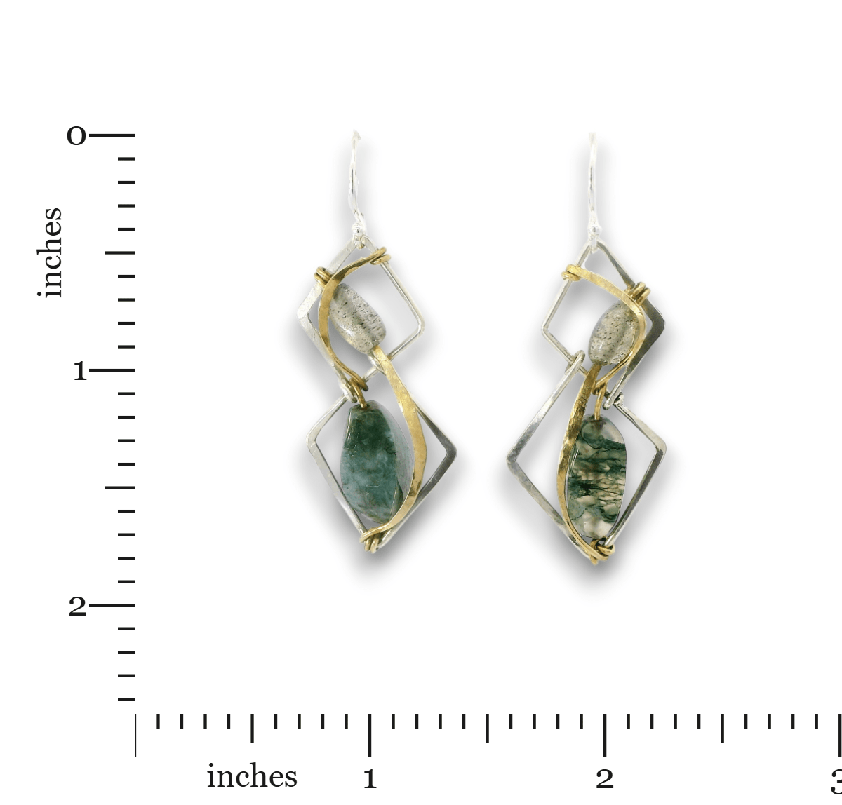 Moss Agate Fault Earrings - Art by any Means Jewelryproduct_