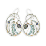 Nautilus Shell Aquamarine Earrings - Art by any Means Jewelryproduct_