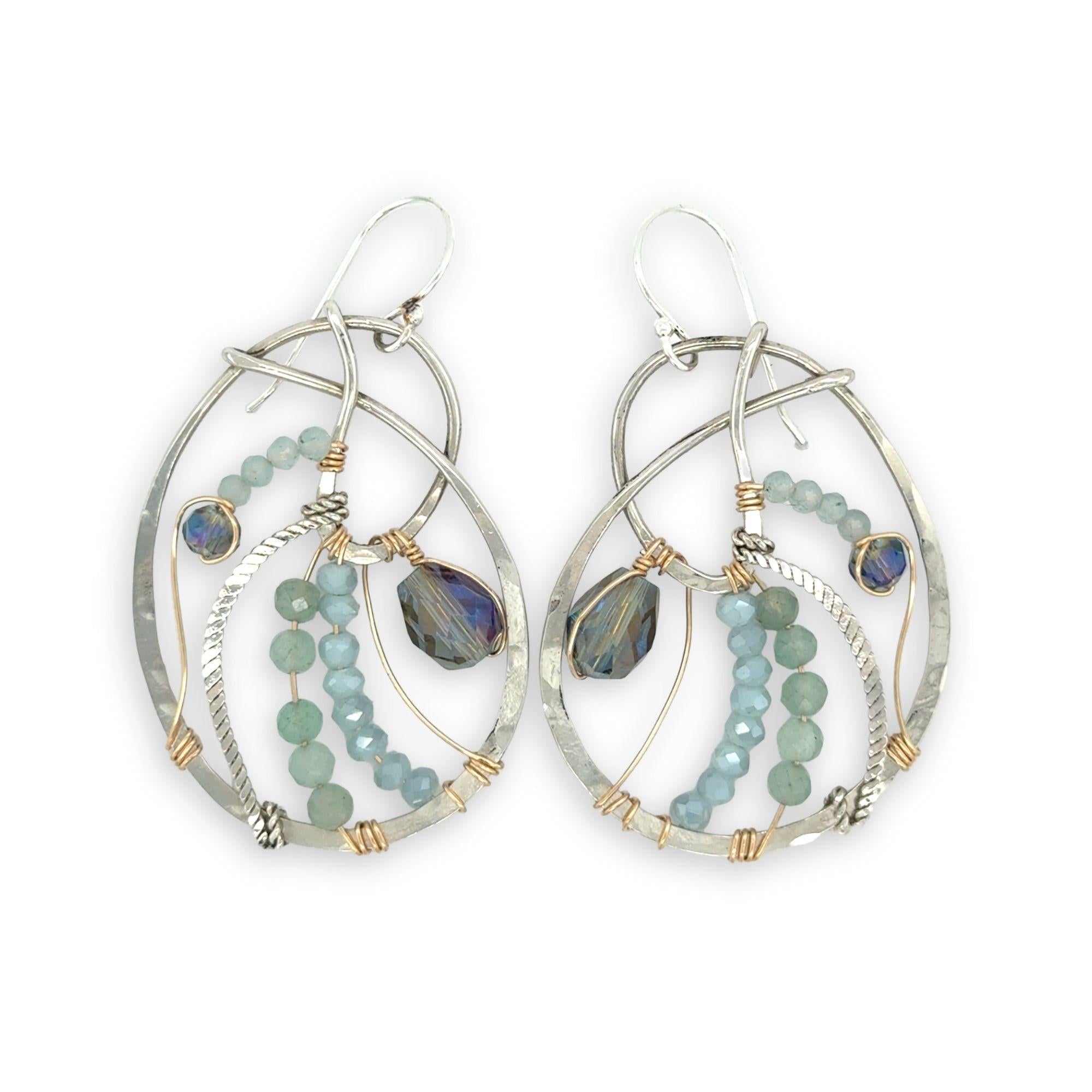 Nautilus Shell Aquamarine Earrings - Art by any Means Jewelryproduct_