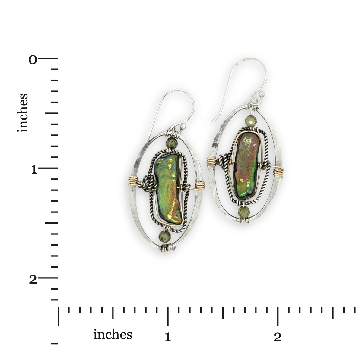 Olive Pearl Bark Earrings - Art by any Means Jewelryproduct_