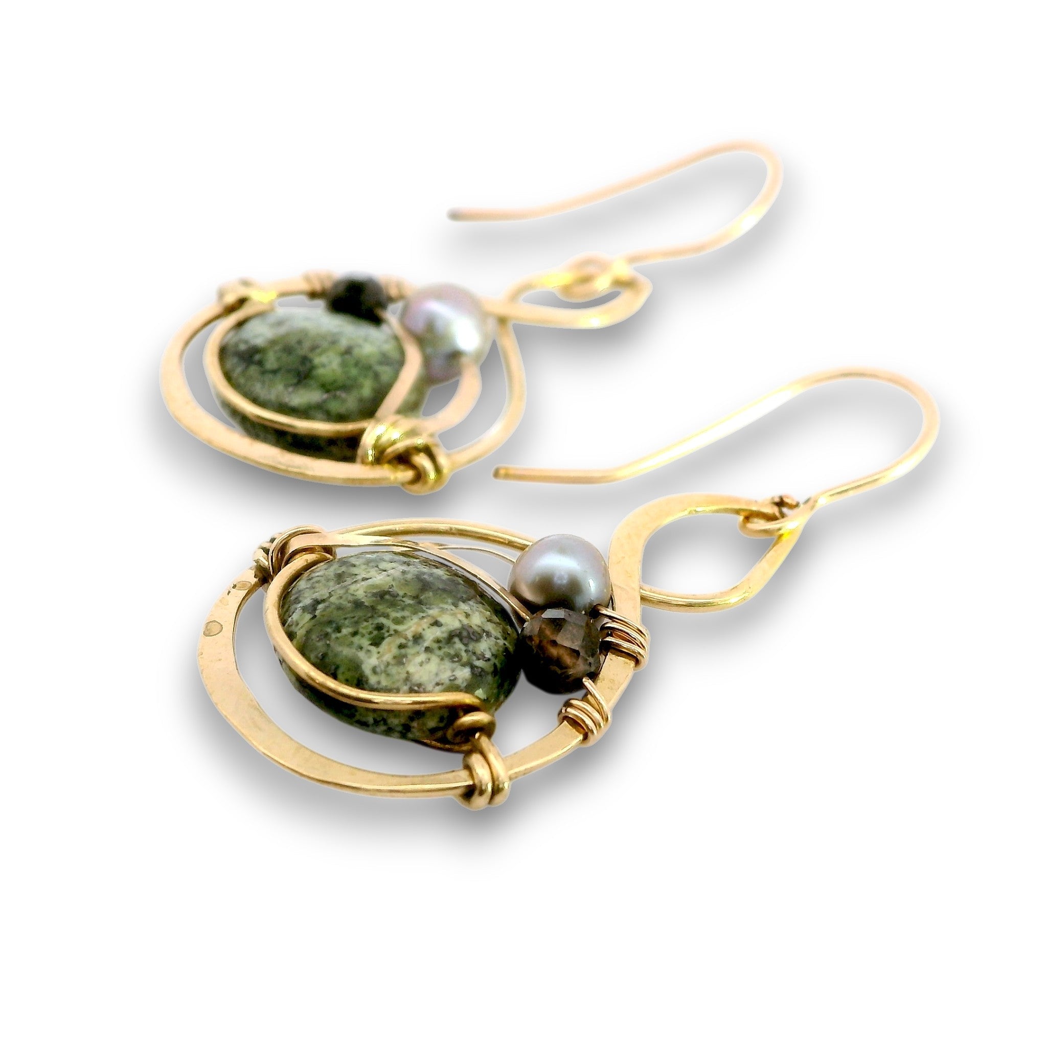 Orbital Zebra Jasper Drop Earrings - Art by any Means Jewelryproduct_
