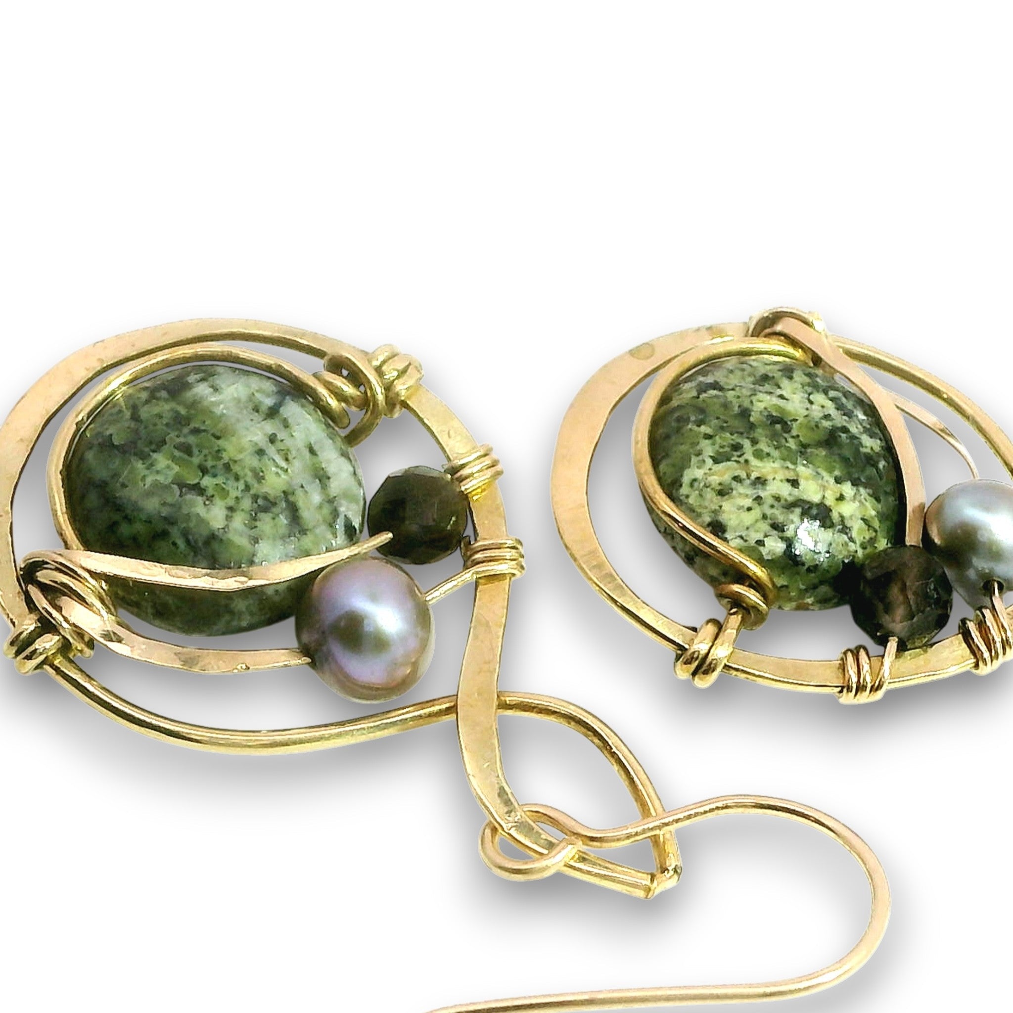 Orbital Zebra Jasper Drop Earrings - Art by any Means Jewelryproduct_