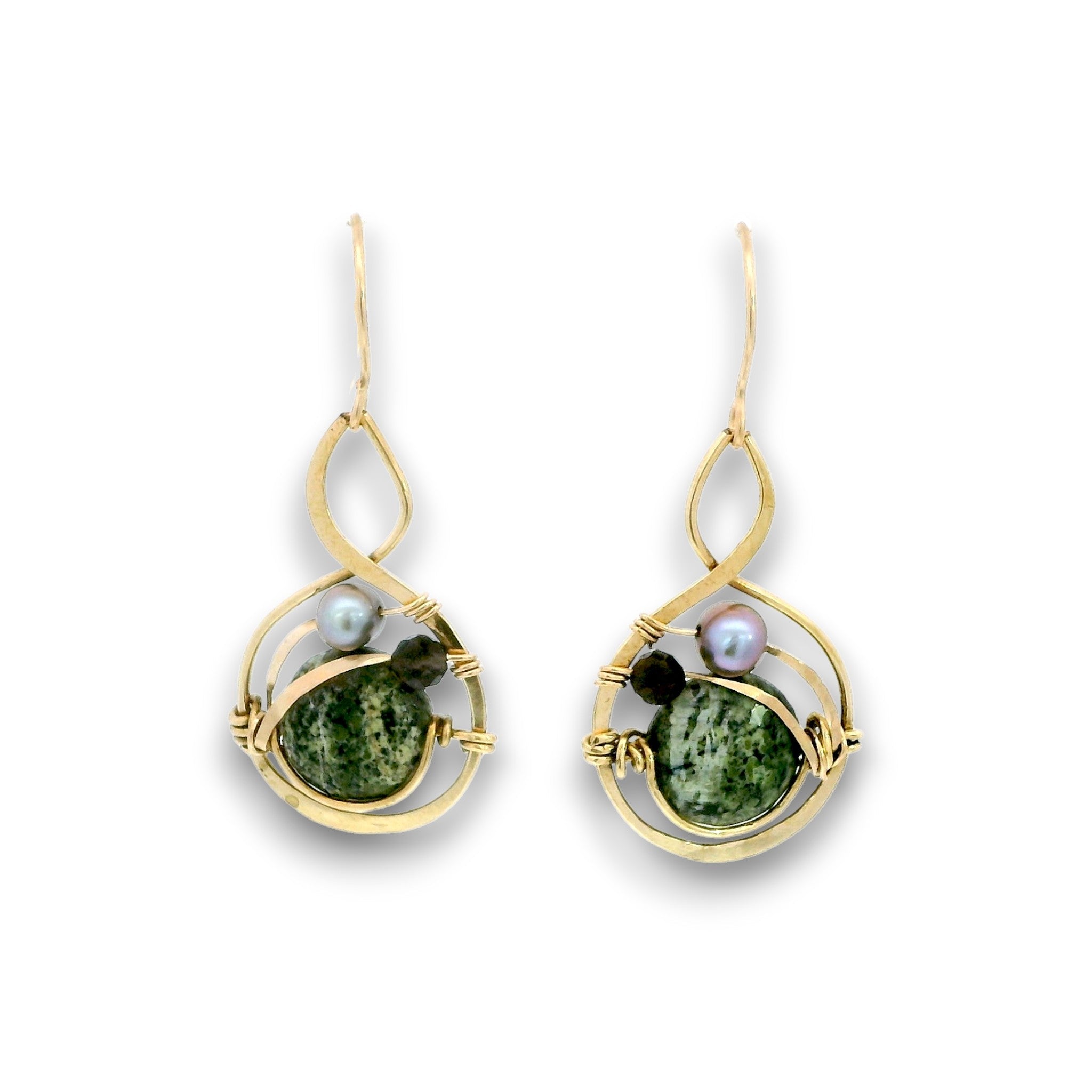 Orbital Zebra Jasper Drop Earrings - Art by any Means Jewelryproduct_