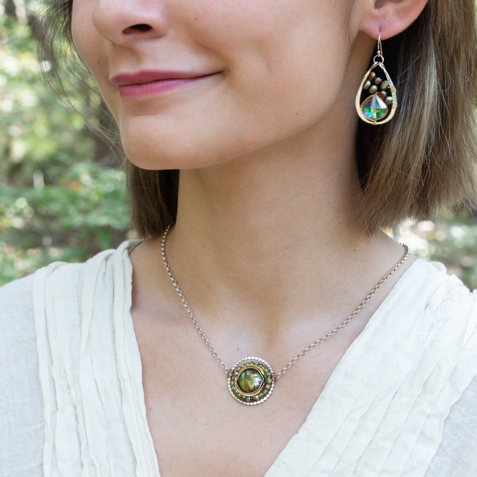 Pearl Bark Coin Necklace - Art by any Means Jewelry#product_
