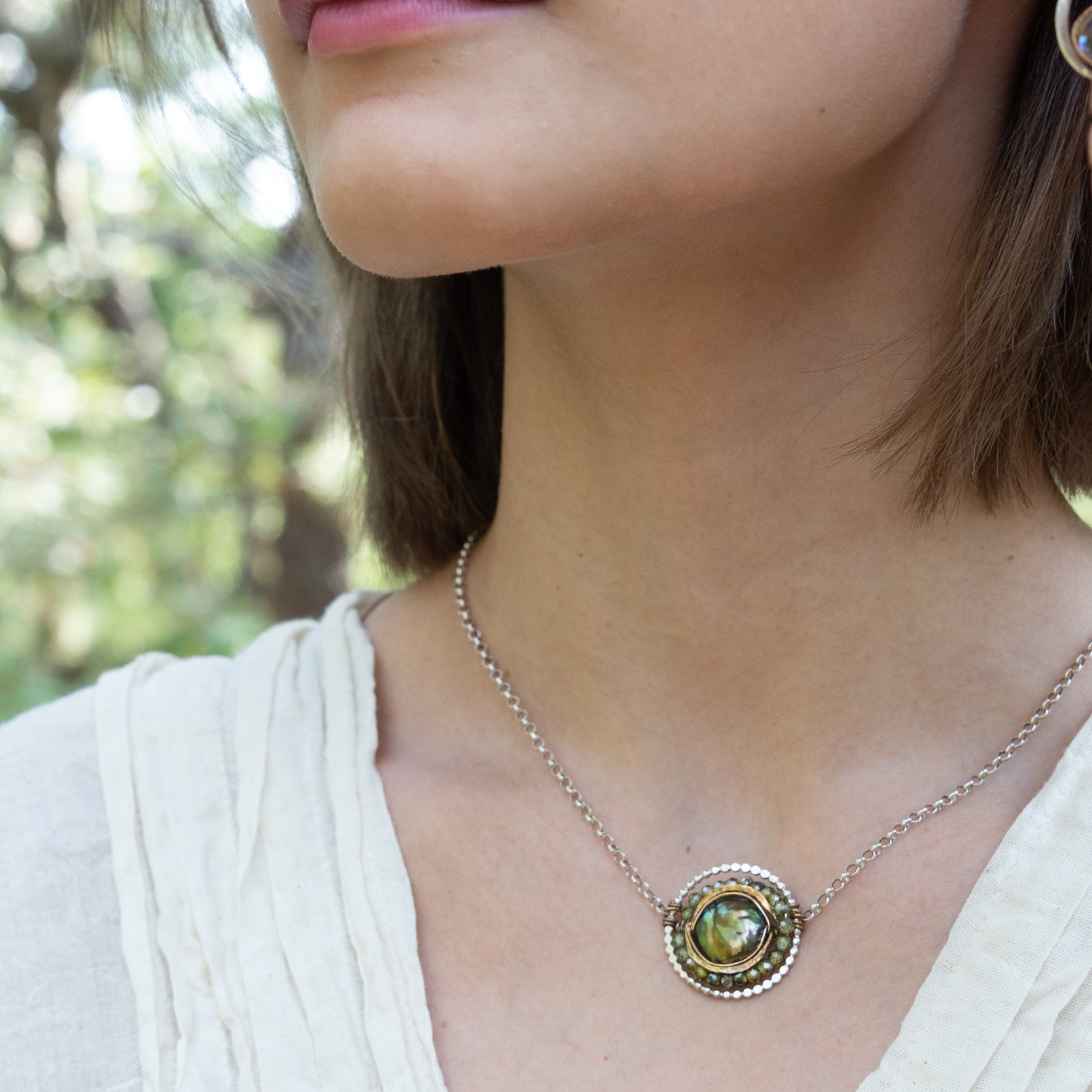 Pearl Bark Coin Necklace - Art by any Means Jewelry#product_