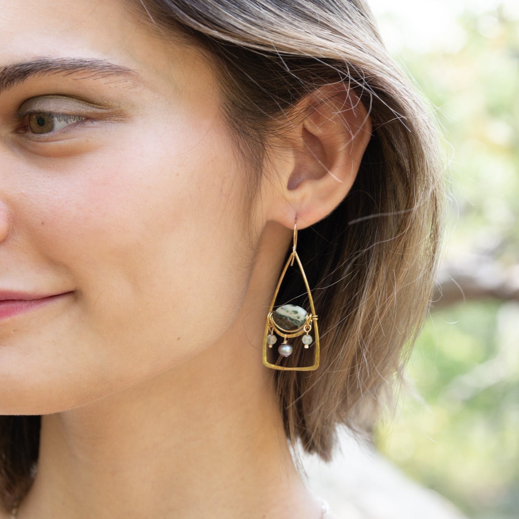 Pietersite Tether Dangle Earrings - Art by any Means Jewelry#product_