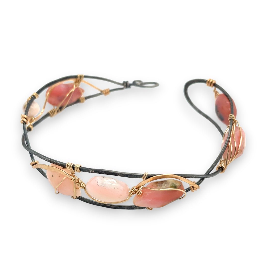Pink Opal Braid Cuff Bracelet B408 - Art by any Means Jewelryproduct_