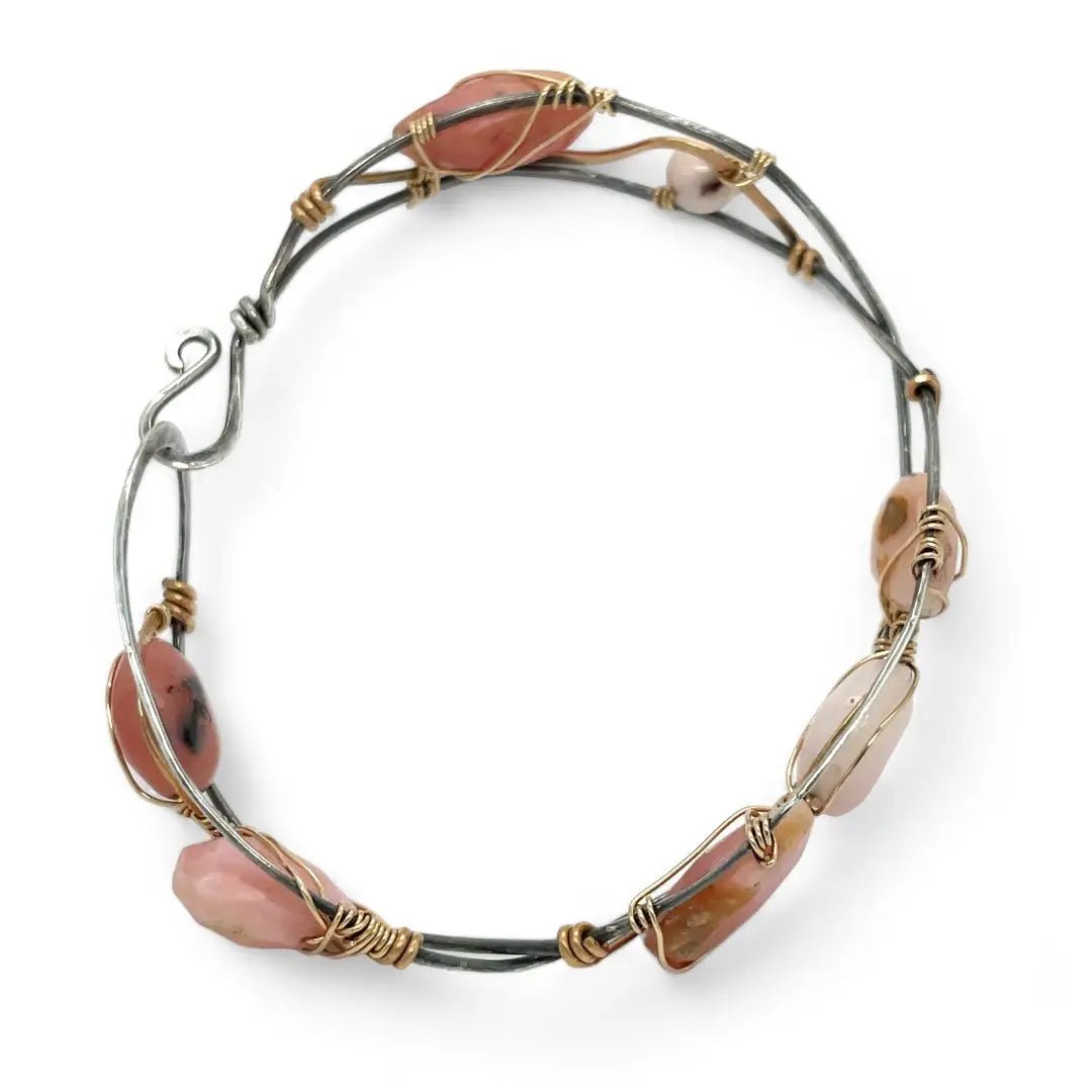 Pink Opal Braid Cuff Bracelet B408 - Art by any Means Jewelryproduct_