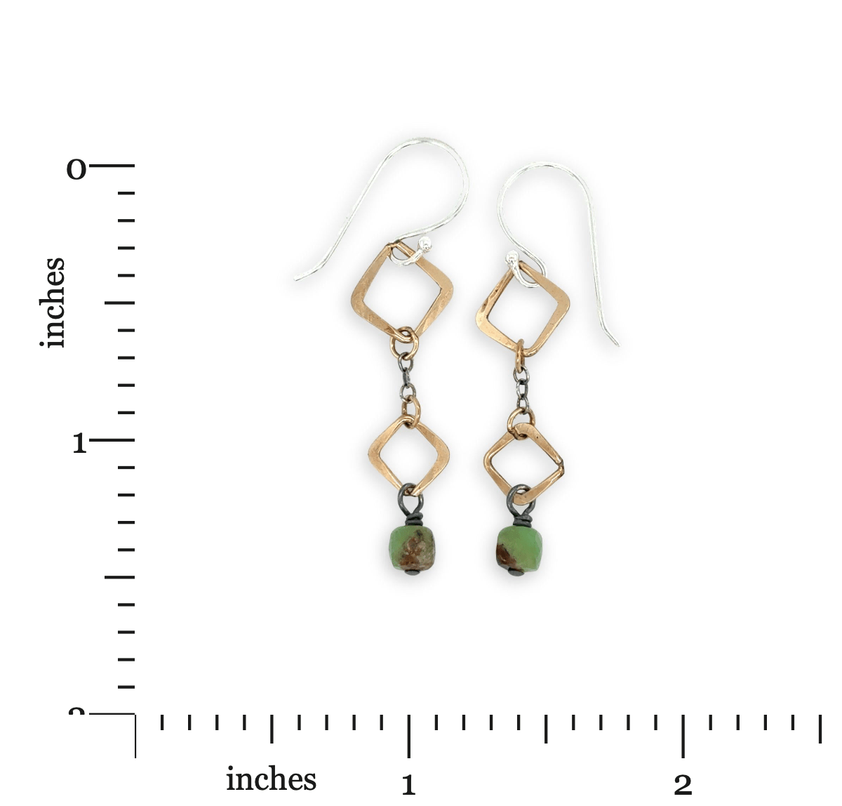 Pixel and Chrysoprase Dangle Earrings - Art by any Means Jewelryproduct_