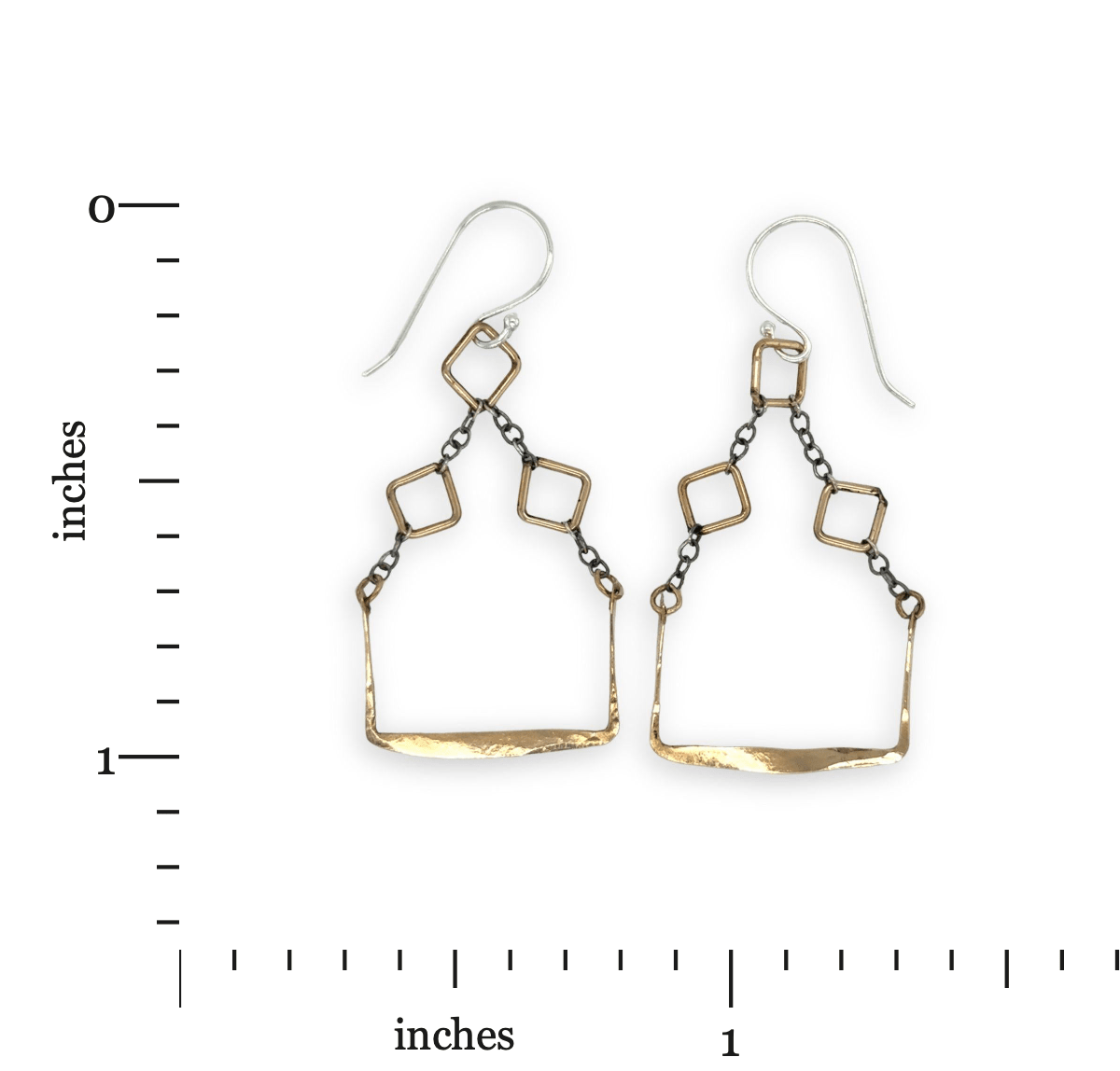 Pixel Gold Squared Earrings E84646 - Art by any Means Jewelryproduct_