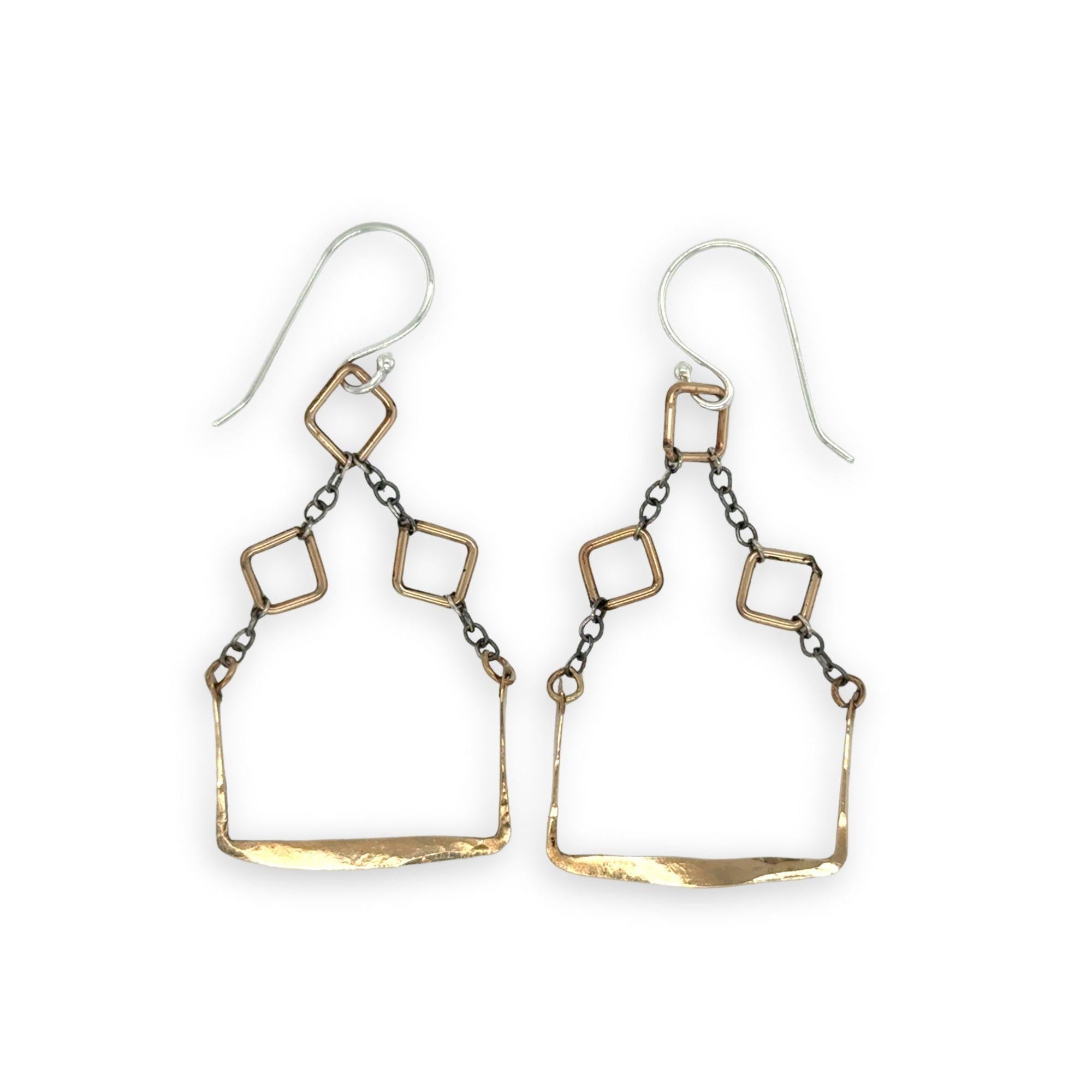 Pixel Gold Squared Earrings E84646 - Art by any Means Jewelryproduct_