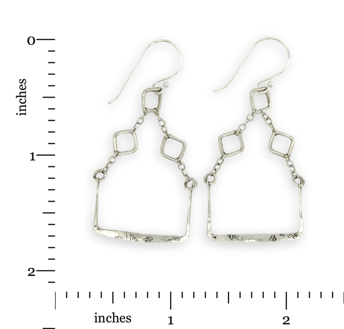 Pixel Silver Squared Earrings - Art by any Means Jewelryproduct_