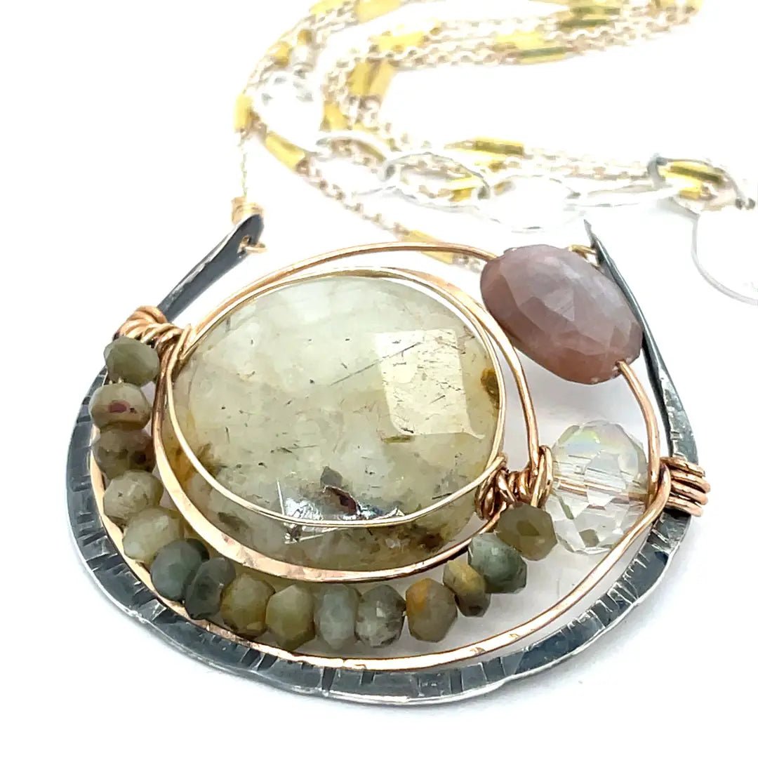 Prehnite Planetary Necklace 83295N - Art by any Means Jewelryproduct_