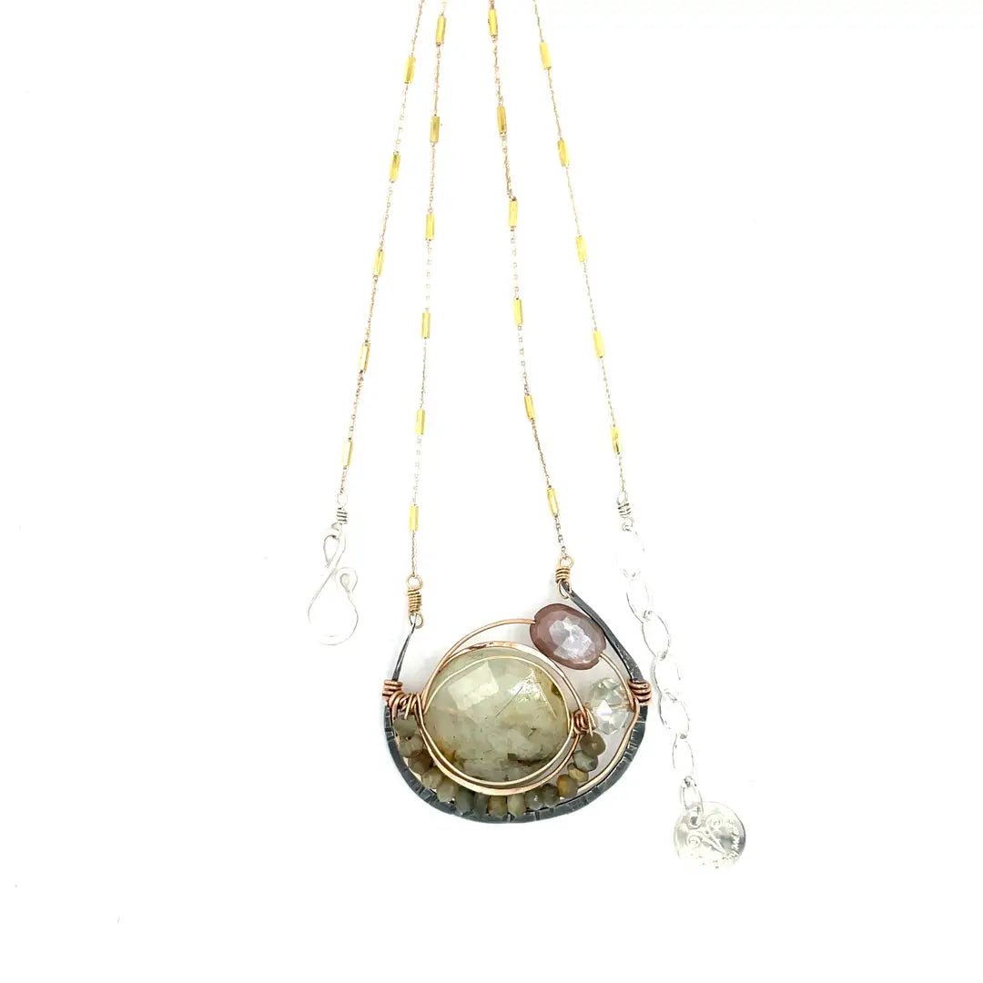 Prehnite Planetary Necklace 83295N - Art by any Means Jewelryproduct_