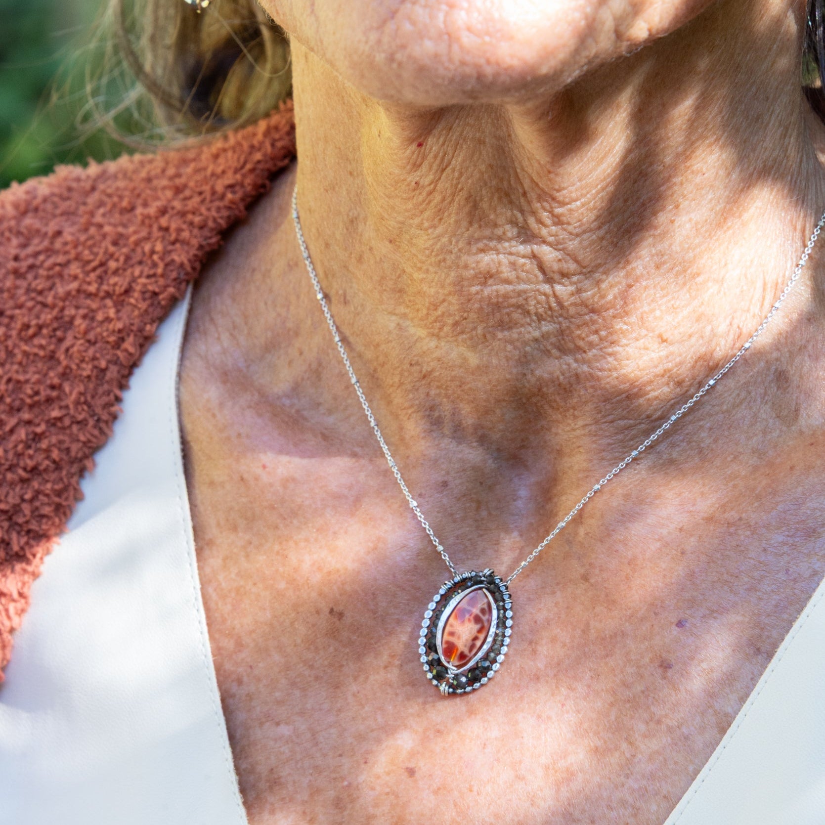 Puja Agate Coin Necklace - Art by any Means Jewelry#product_