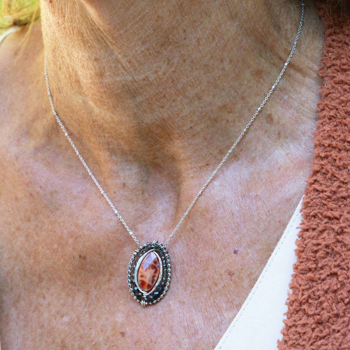 Puja Agate Coin Necklace - Art by any Means Jewelry#product_