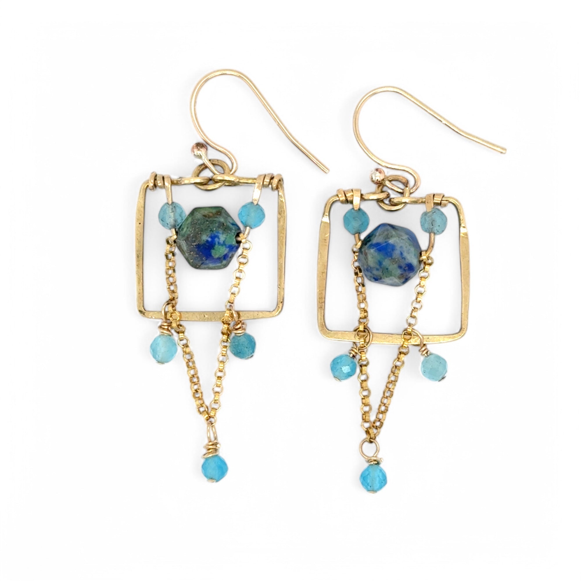 Puzzle Box Azurite Earrings E84101 - Art by any Means Jewelryproduct_