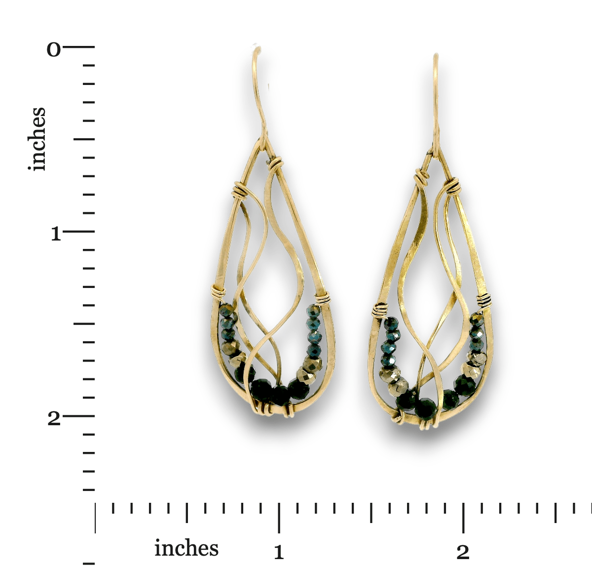 Pyrite Bedform Drop Earrings - Art by any Means Jewelryproduct_