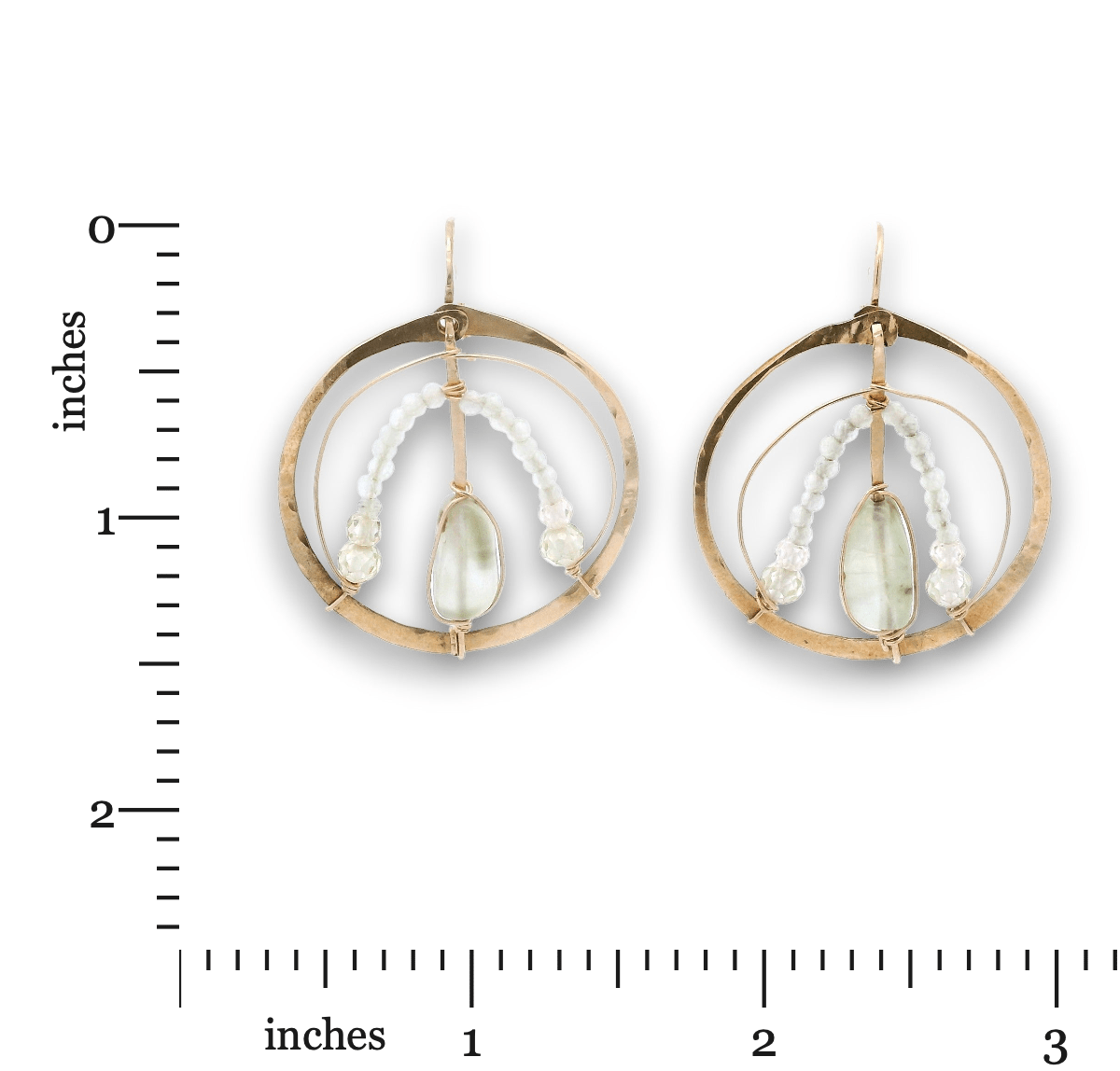 Radial Prehnite Continuous Wire Earrings - Art by any Means Jewelryproduct_