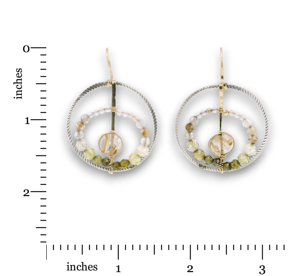 Radial Rutile Quartz Continuous Wire Earrings - Art by any Means Jewelryproduct_