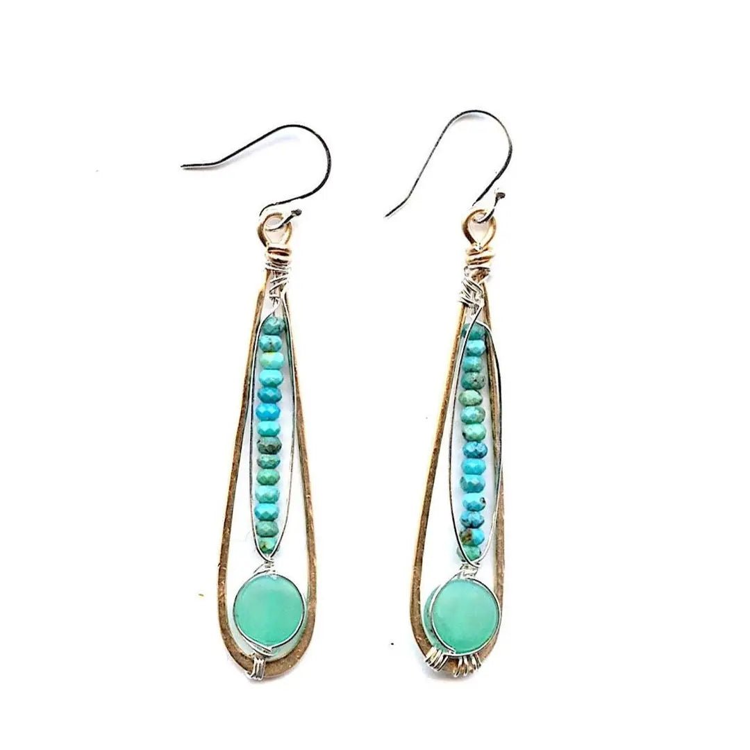 Raindrop Hemimorphite Earrings - Art by any Means Jewelryproduct_