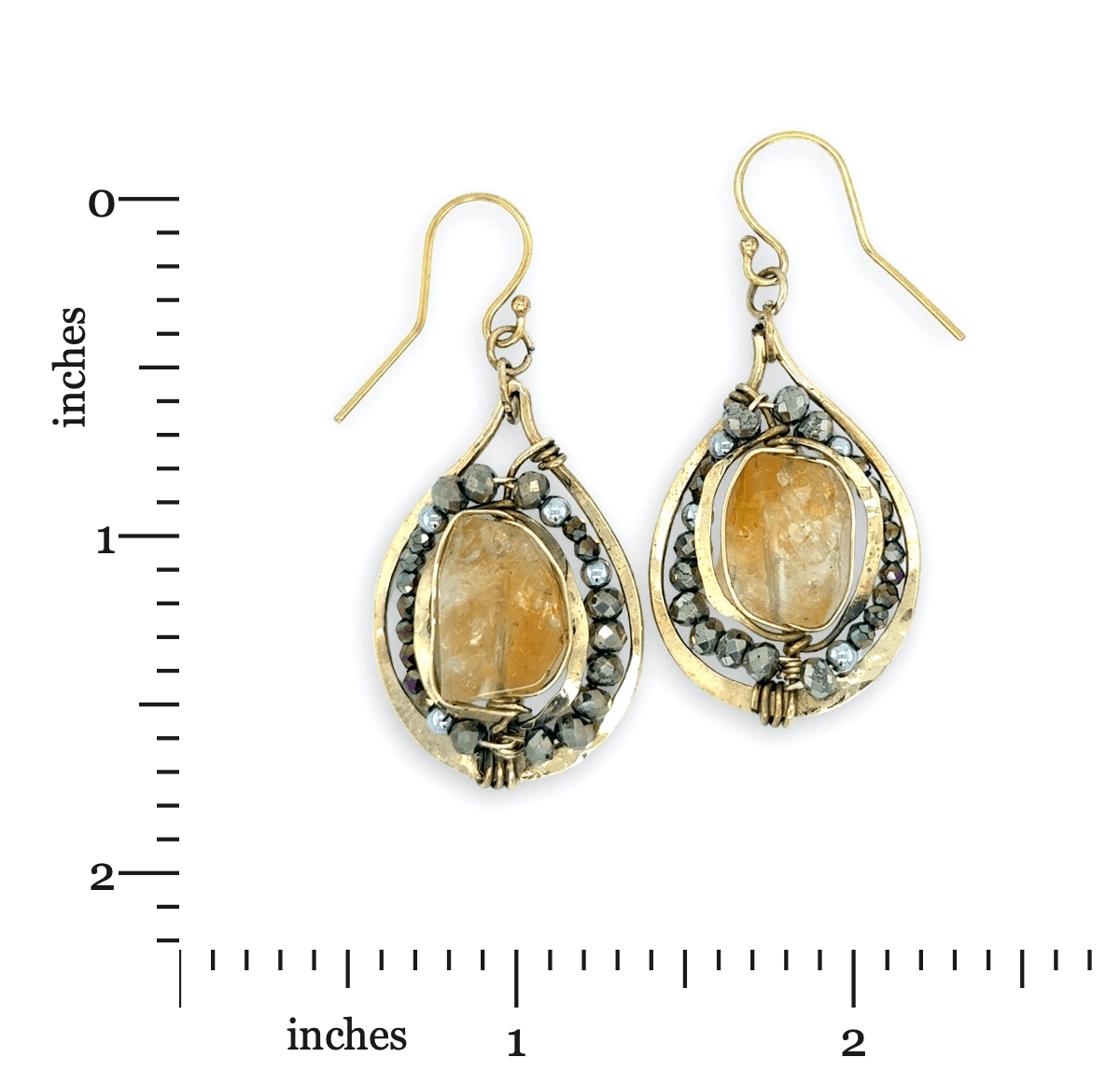 Reverb Citrine Nugget Beaded Drop Earrings - Art by any Means Jewelryproduct_