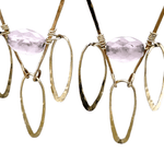 Rose Quartz Triangle Earrings E82044 - Art by any Means Jewelryproduct_