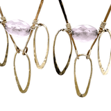 Rose Quartz Triangle Earrings E82044 - Art by any Means Jewelryproduct_