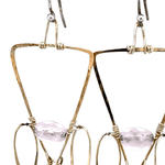 Rose Quartz Triangle Earrings E82044 - Art by any Means Jewelryproduct_