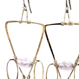 Rose Quartz Triangle Earrings E82044 - Art by any Means Jewelryproduct_