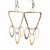 Rose Quartz Triangle Earrings E82044 - Art by any Means Jewelryproduct_