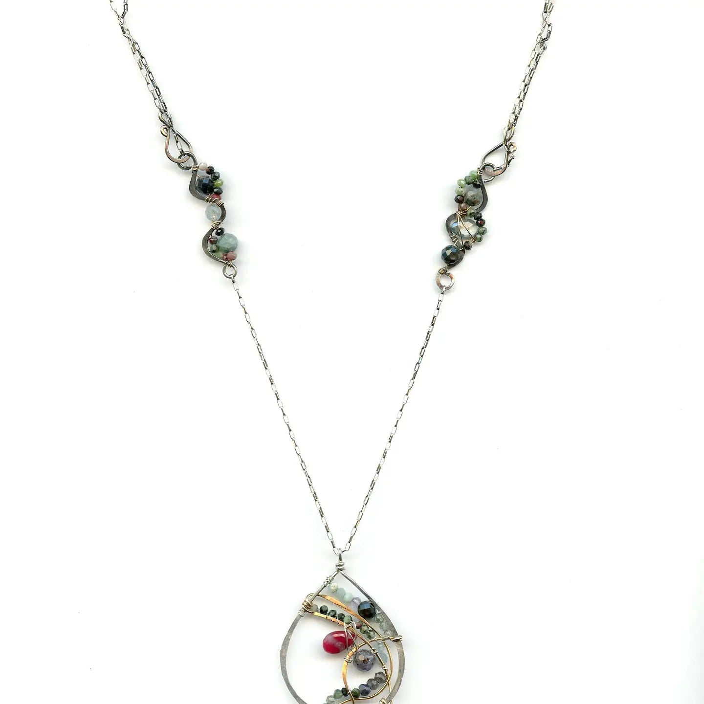 Ruby Zoisite Garden Long Necklace - Art by any Means Jewelryproduct_