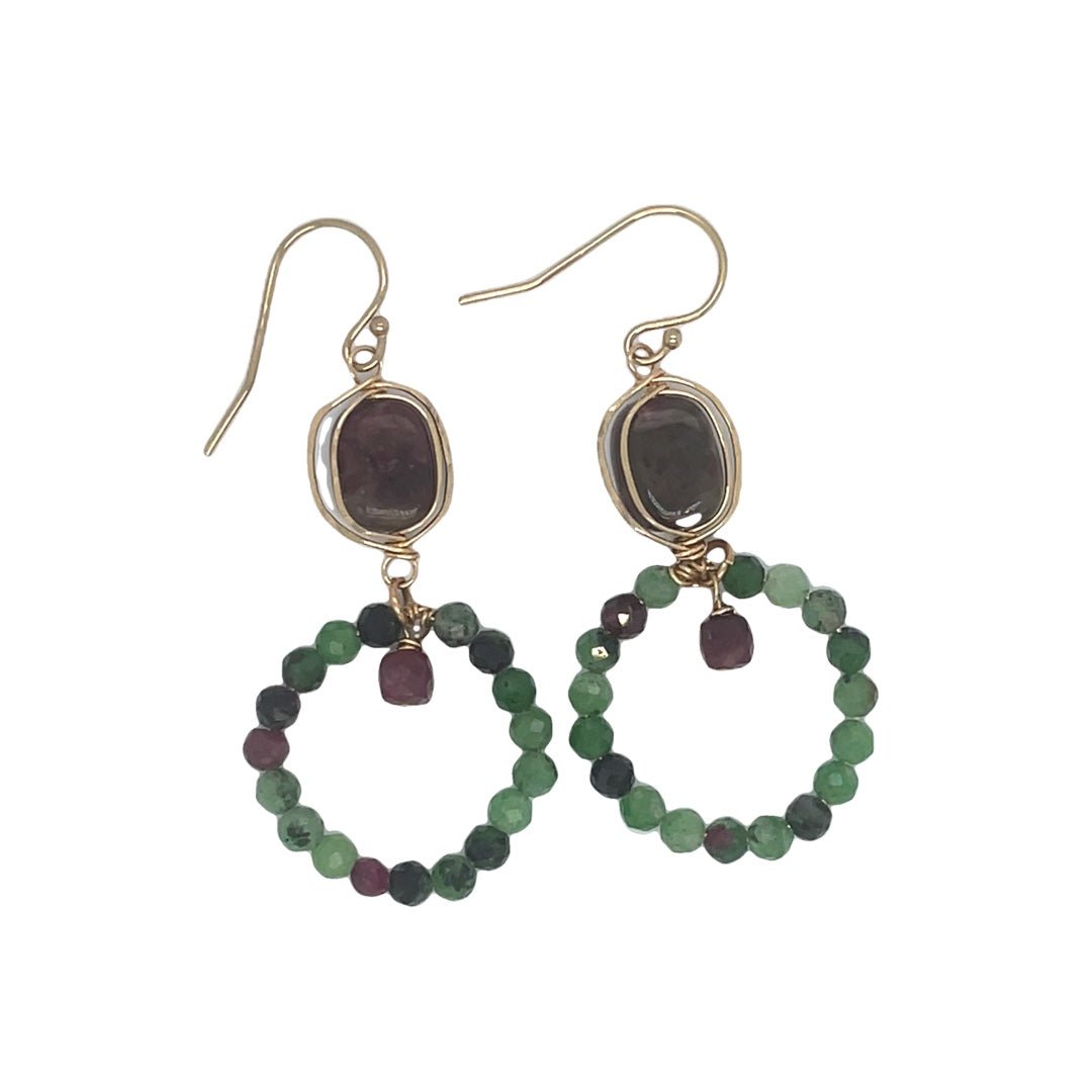 Ruby Zoisite Ring Earrings E82670 - Art by any Means Jewelryproduct_