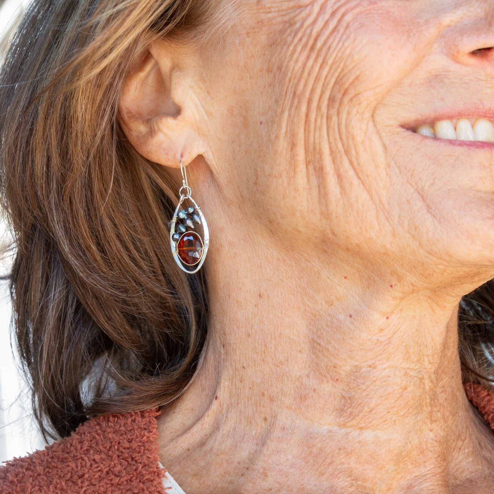 Rust Aura Drop Earrings - Art by any Means Jewelry#product_
