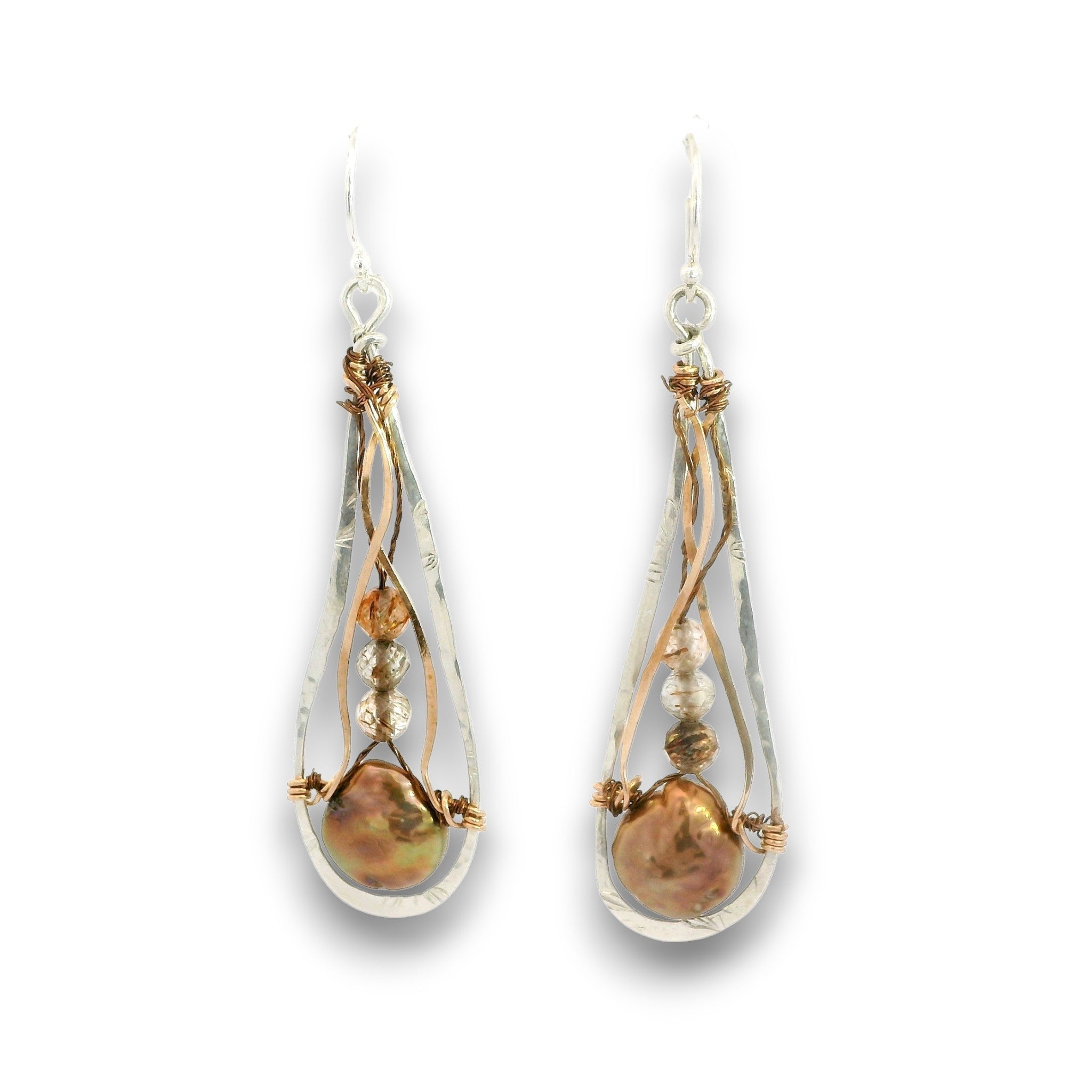 Rutile Narrow Drop Earrings - Art by any Means Jewelryproduct_