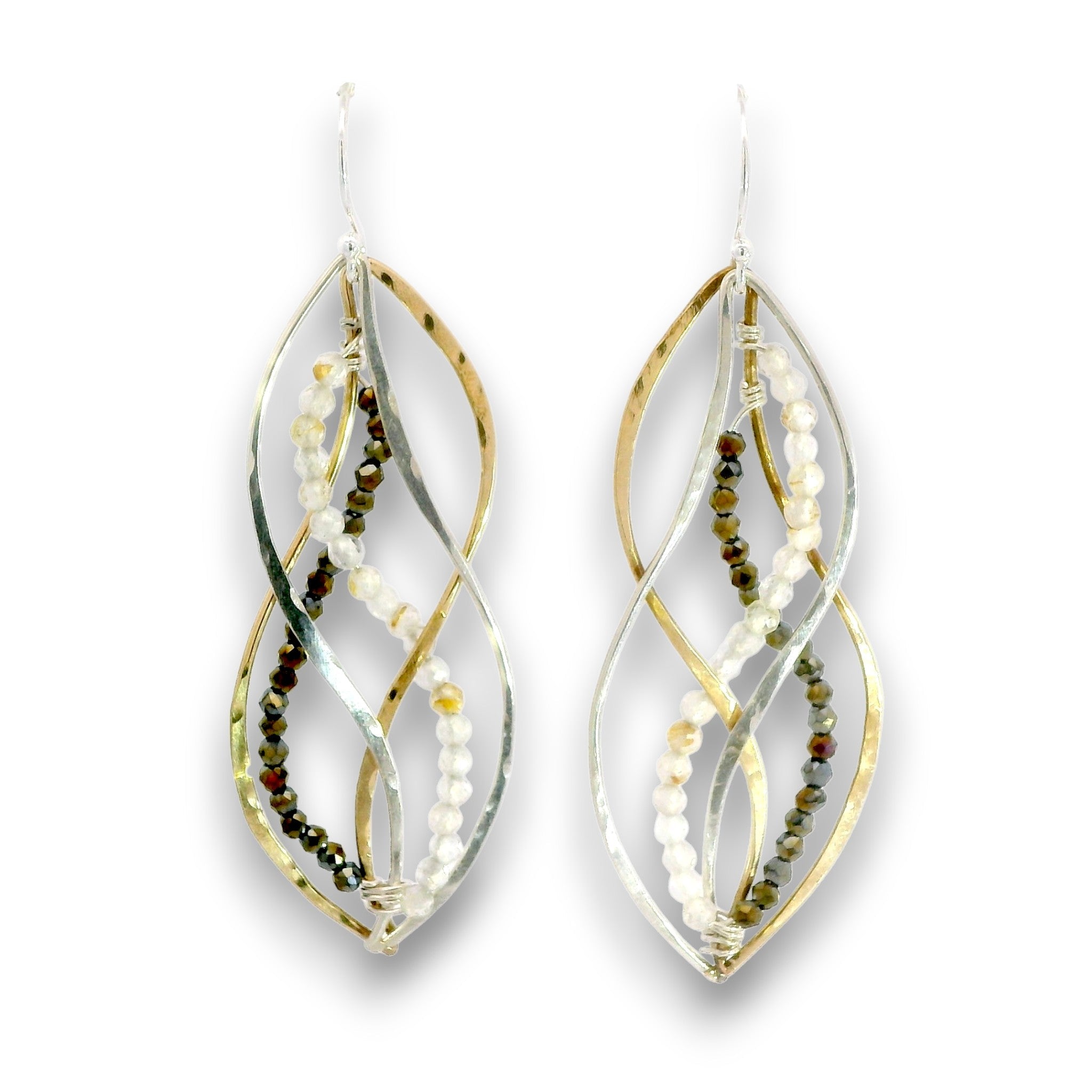 Rutile Quartz Helix Earrings - Art by any Means Jewelryproduct_