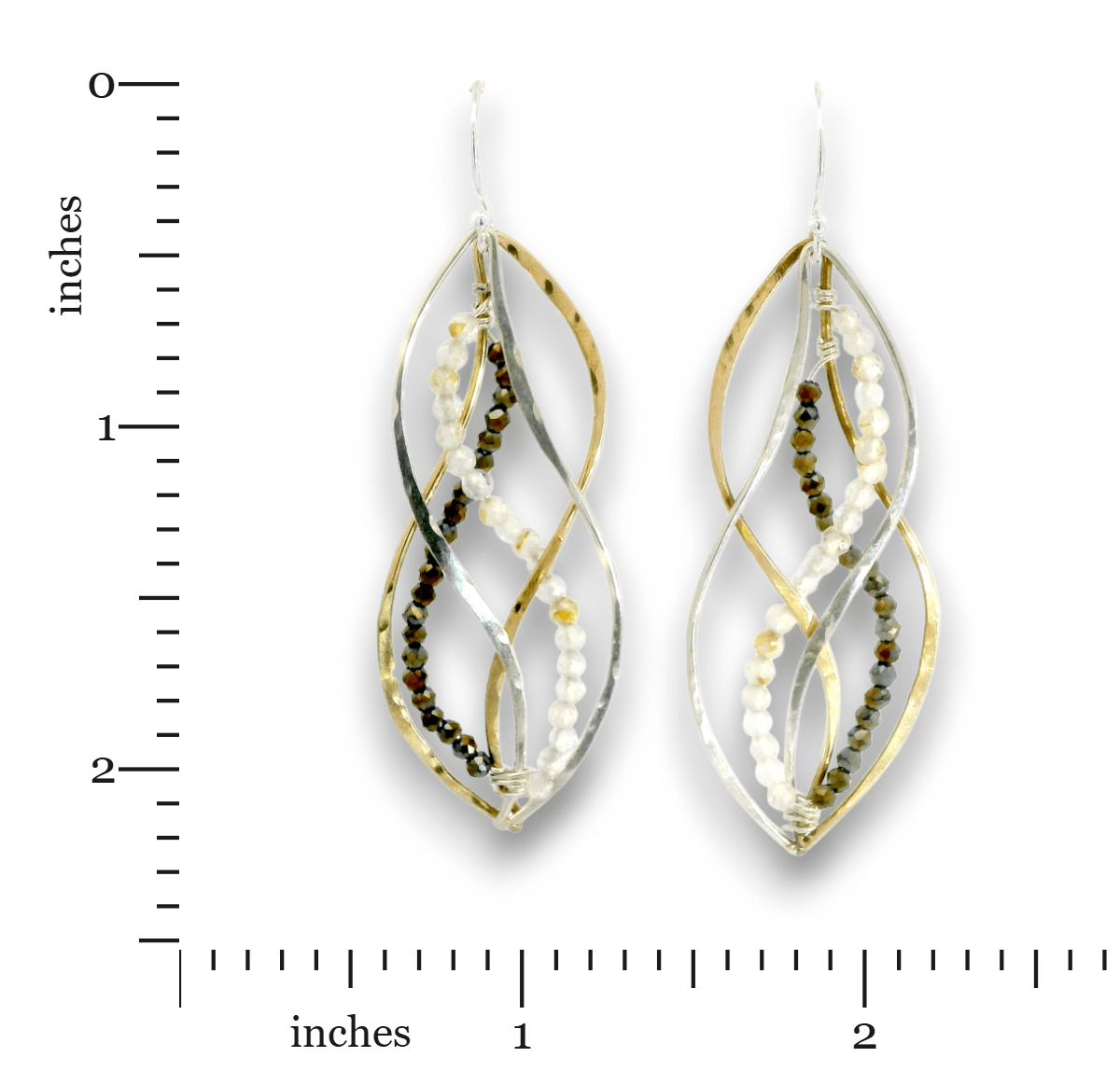 Rutile Quartz Helix Earrings - Art by any Means Jewelryproduct_