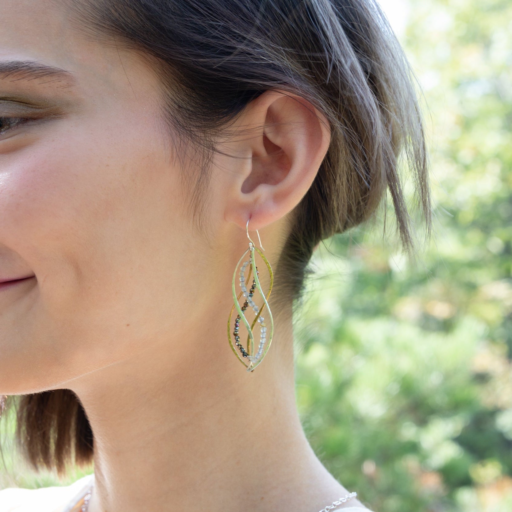 Rutile Quartz Helix Earrings - Art by any Means Jewelry#product_