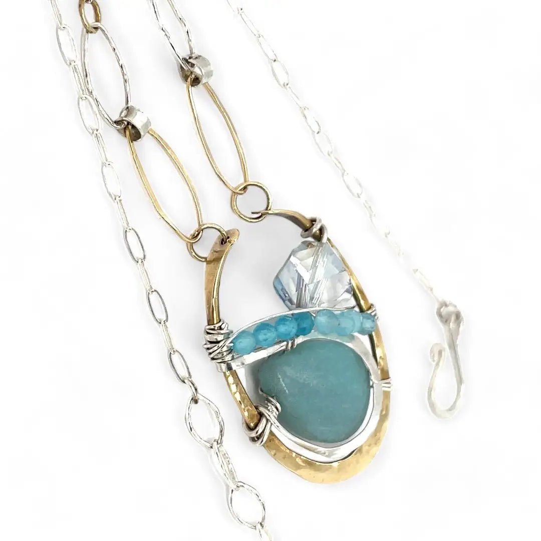 Scarab Amazonite Necklace 83455N - Art by any Means Jewelryproduct_